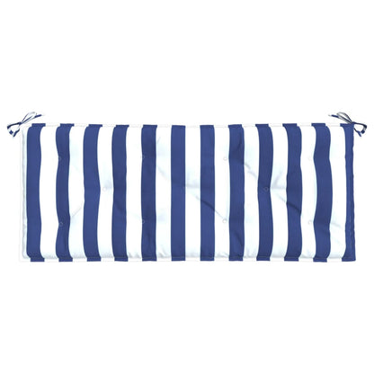 Tuinbankkussen gestreept 120x50x7 cm stof wit en blauw - AllerleiShop