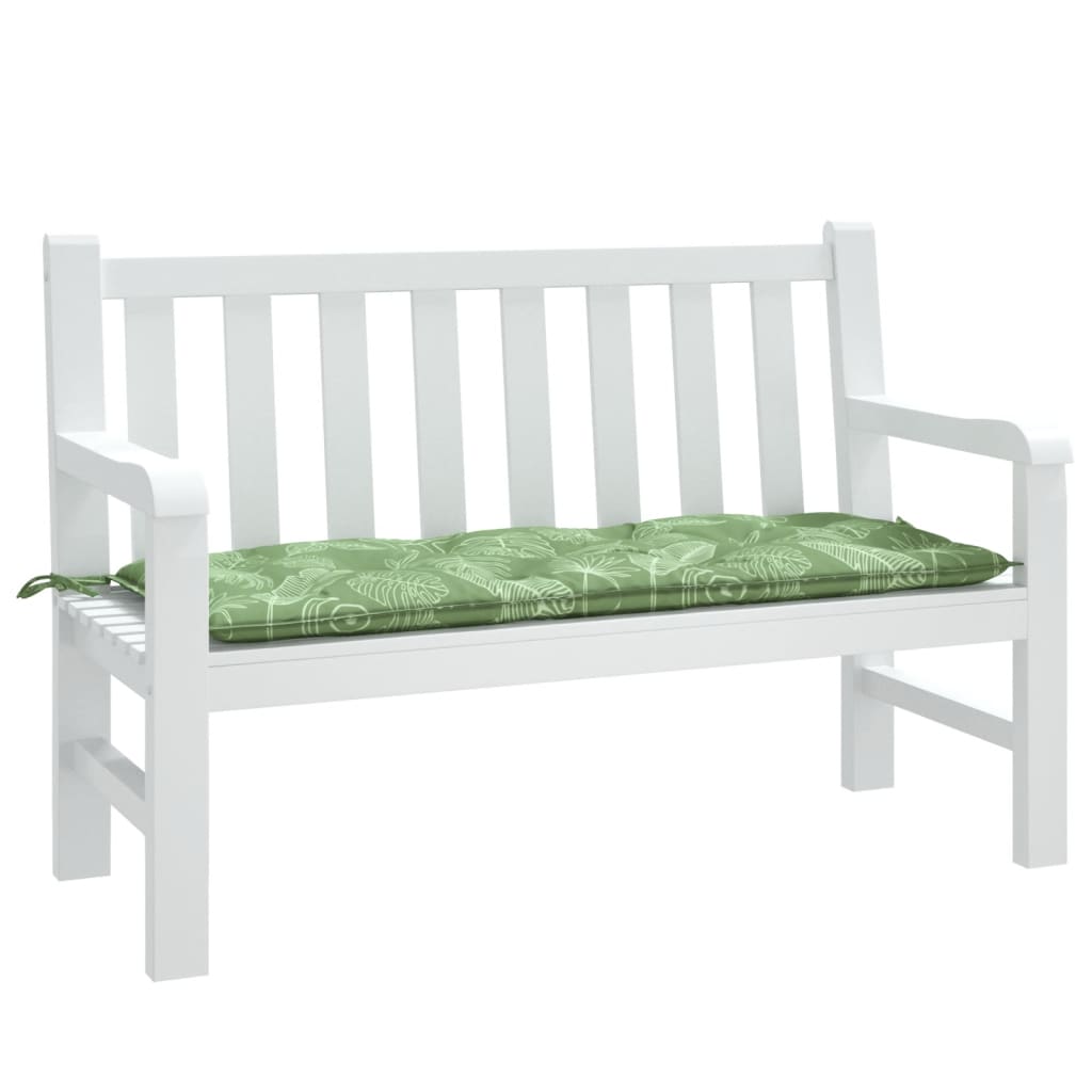 Tuinbankkussen bladpatroon 120x50x7 cm stof - AllerleiShop