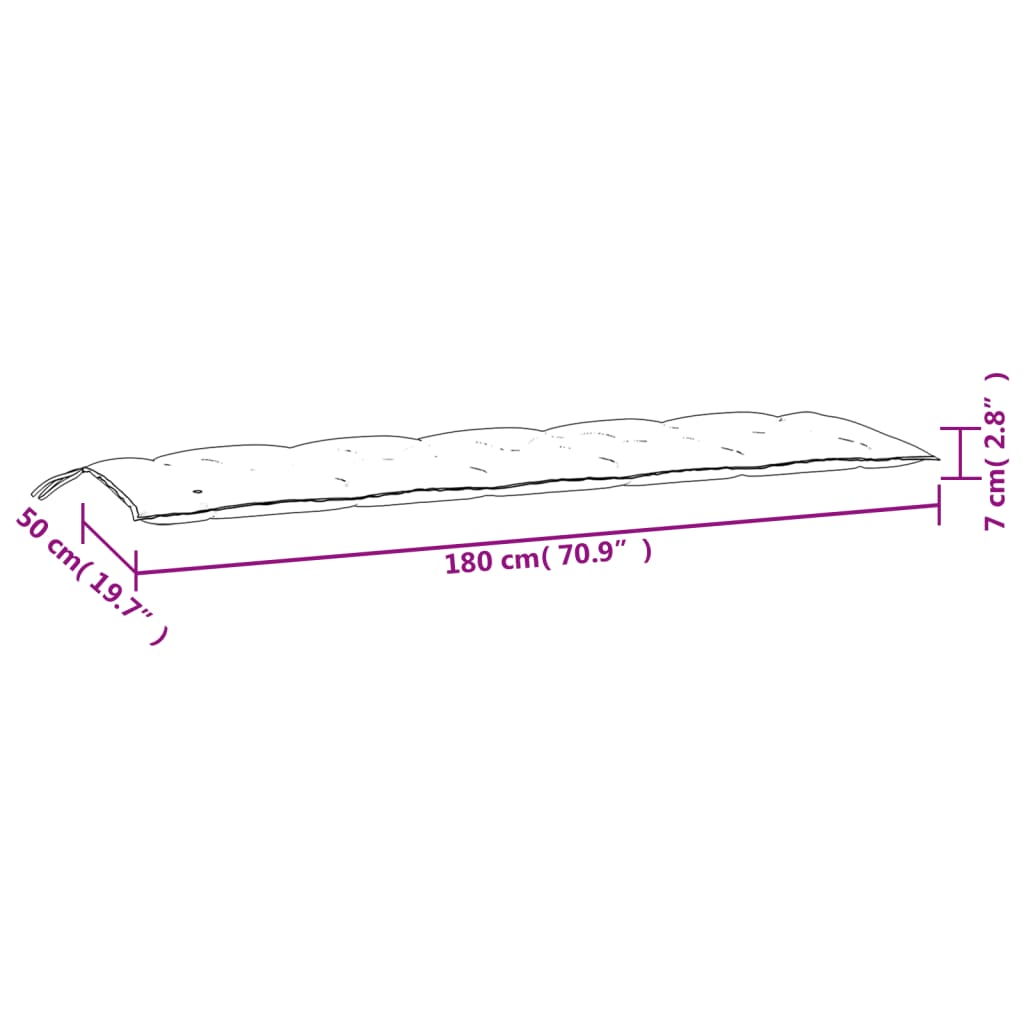 Tuinbankkussen 180x50x7 cm oxford stof wijnrood - AllerleiShop