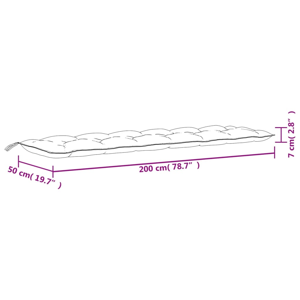 Tuinbankkussen 200x50x7 cm oxford stof grijs - AllerleiShop