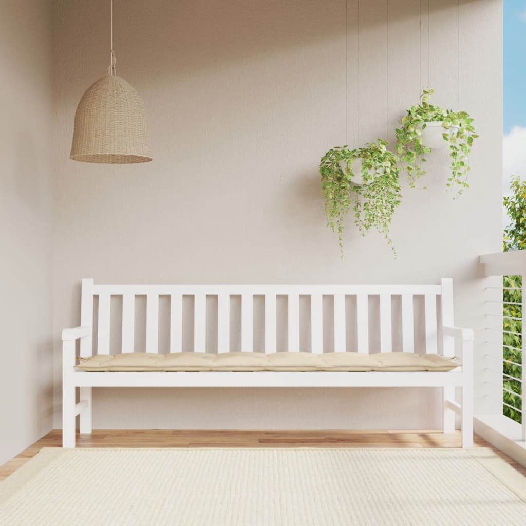 Tuinbankkussen 200x50x7 cm oxford stof beige - AllerleiShop