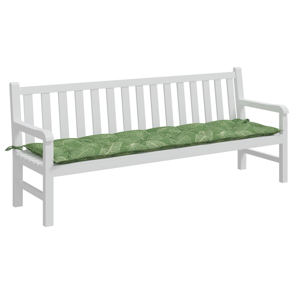 Tuinbankkussen bladpatroon 200x50x7 cm stof - AllerleiShop