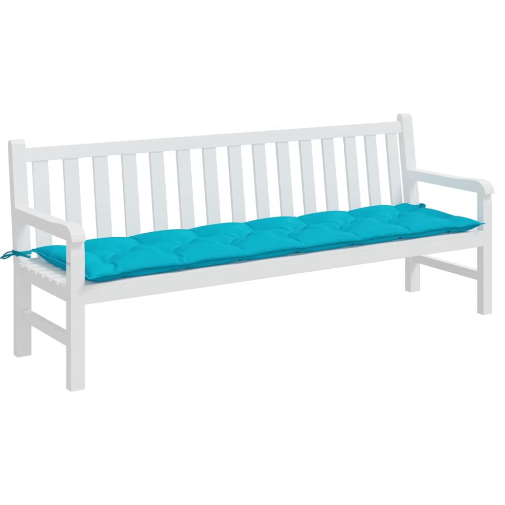 Tuinbankkussen 200x50x7 cm stof turquoise - AllerleiShop