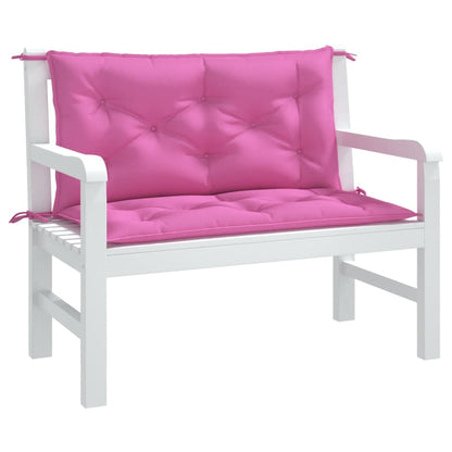 Tuinbankkussens 2 st 100x50x7 cm stof roze - AllerleiShop