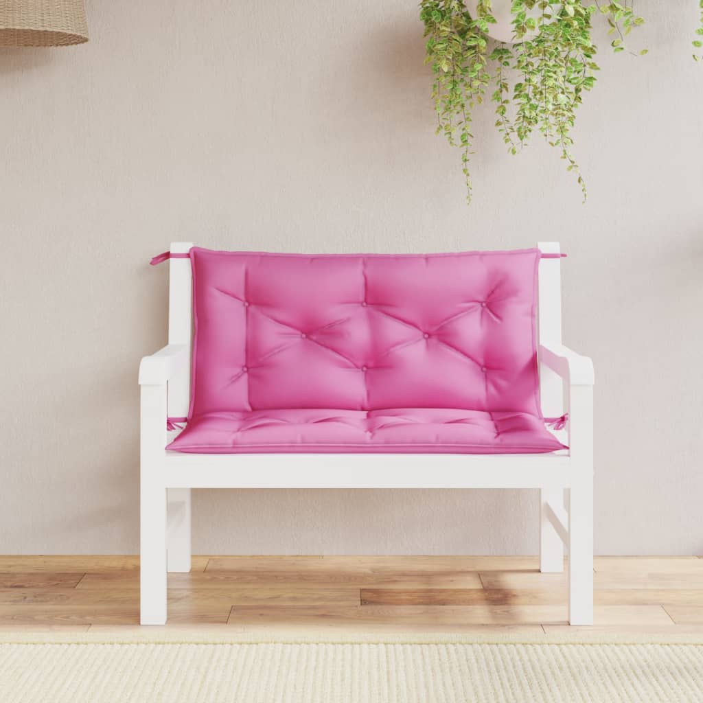 Tuinbankkussens 2 st 100x50x7 cm stof roze - AllerleiShop