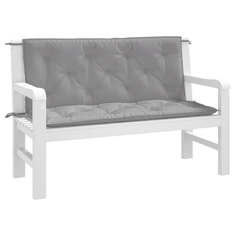 Tuinbankkussens 2 st 120x50x7 cm oxford stof grijs - AllerleiShop