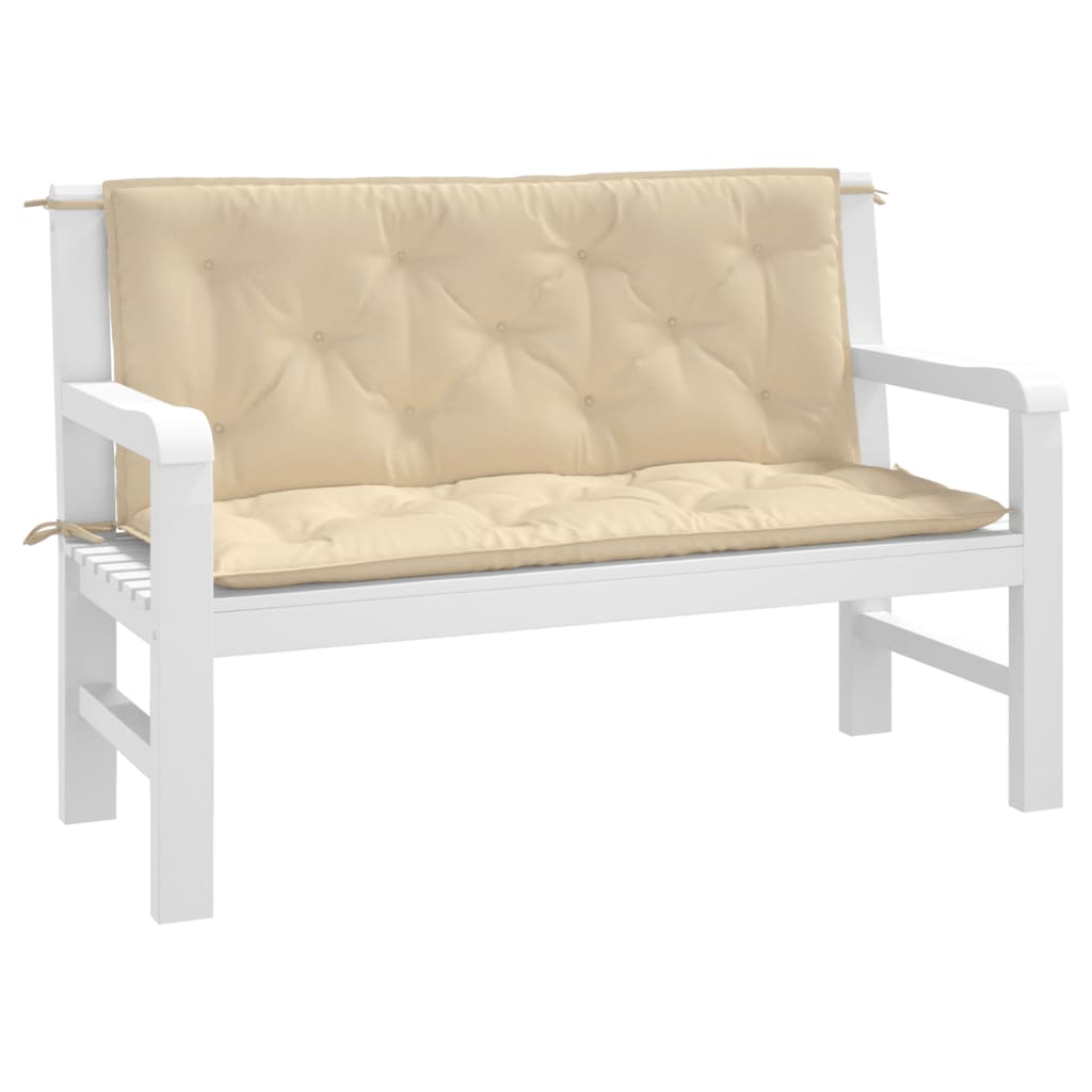 Tuinbankkussens 2 st 120x50x7 cm oxford stof beige - AllerleiShop