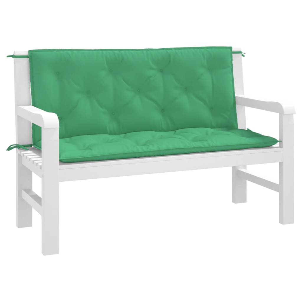 Tuinbankkussens 2 st 120x50x7 cm oxford stof groen - AllerleiShop