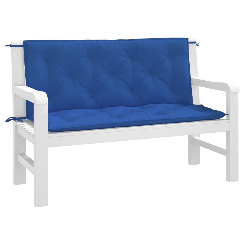 Tuinbankkussens 2 st 120x50x7 cm oxford stof blauw - AllerleiShop