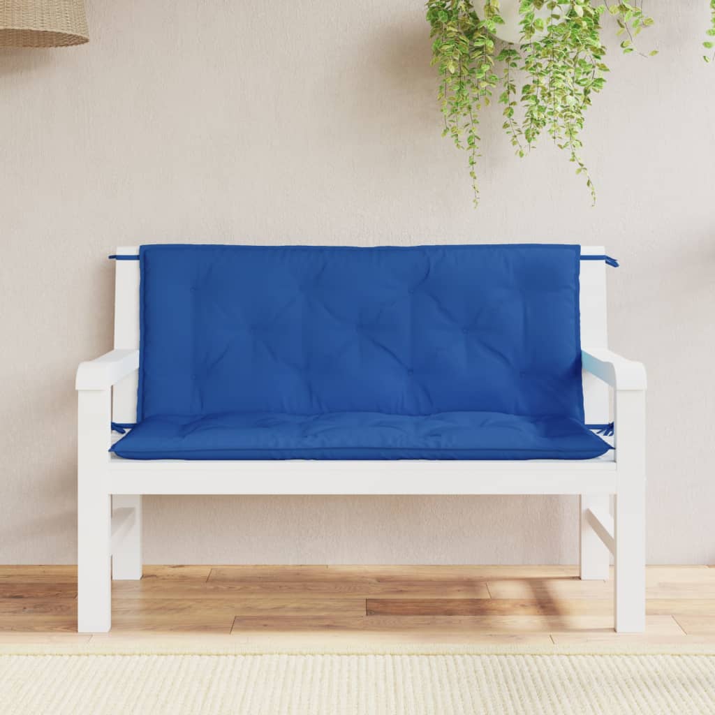 Tuinbankkussens 2 st 120x50x7 cm oxford stof blauw - AllerleiShop