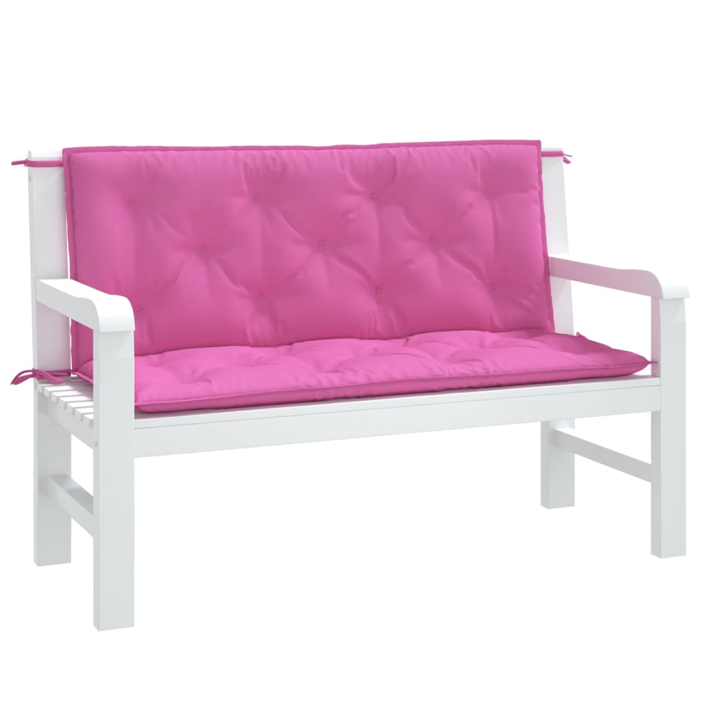 Tuinbankkussens 2 st 120x50x7 cm stof roze - AllerleiShop