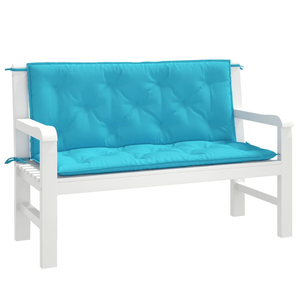 Tuinbankkussens 2 st 120x50x7 cm stof turquoise - AllerleiShop