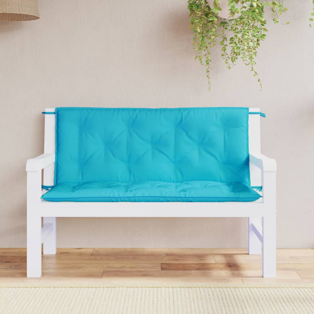 Tuinbankkussens 2 st 120x50x7 cm stof turquoise - AllerleiShop