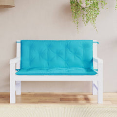 Tuinbankkussens 2 st 120x50x7 cm stof turquoise