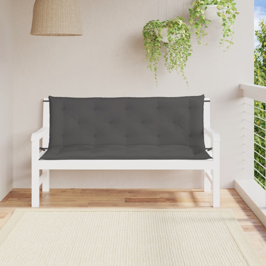 Tuinbankkussens 2 st 150x50x7 cm oxford stof antracietkleurig - AllerleiShop