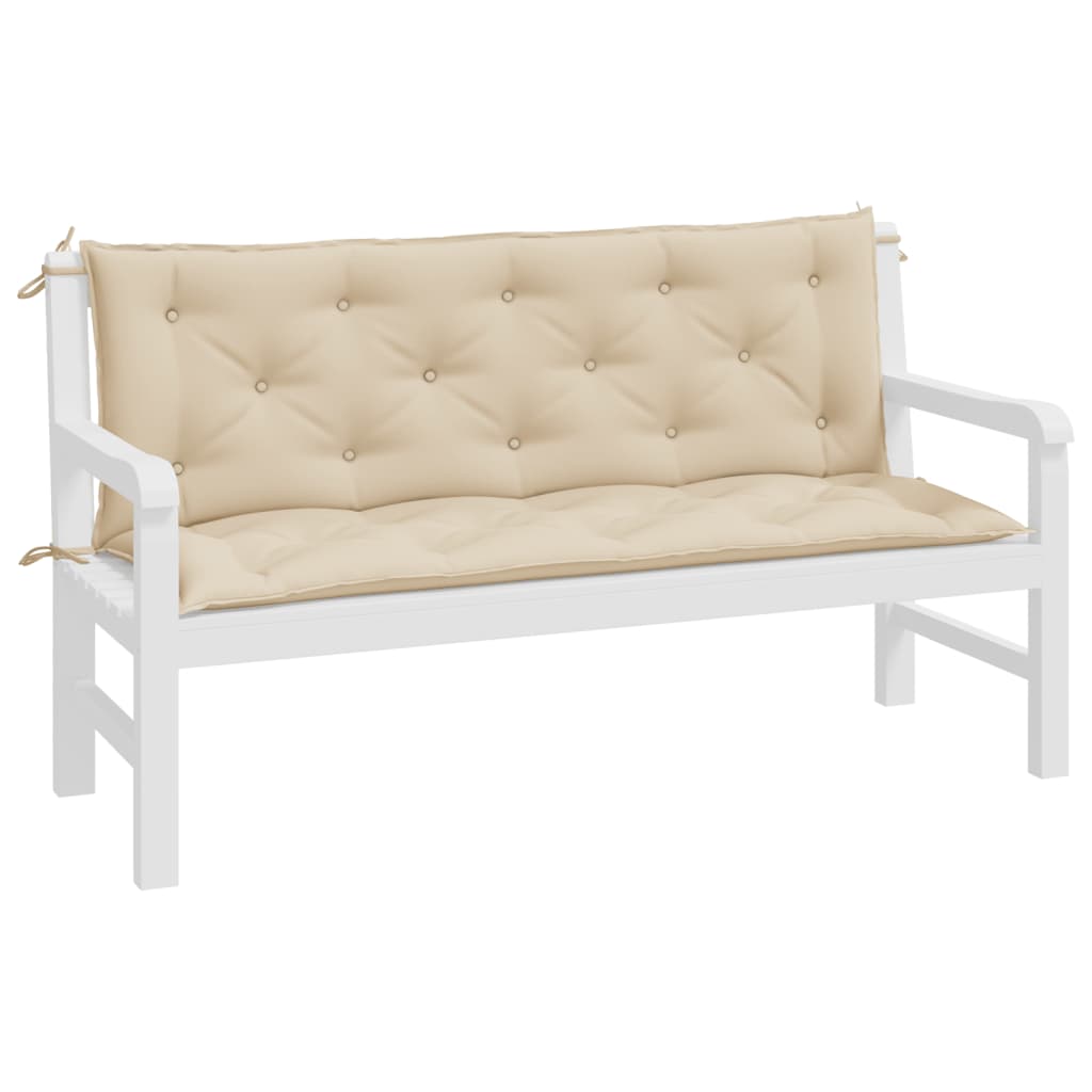 Tuinbankkussens 2 st 150x50x7 cm oxford stof beige - AllerleiShop