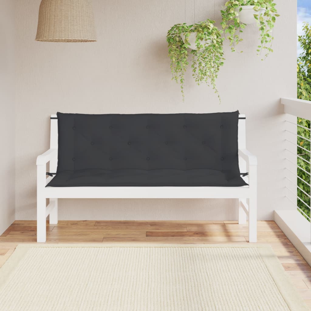 Tuinbankkussens 2 st 150x50x7 cm oxford stof zwart - AllerleiShop