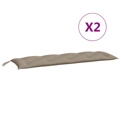 Tuinbankkussens 2 st 150x50x7 cm oxford stof taupe - AllerleiShop