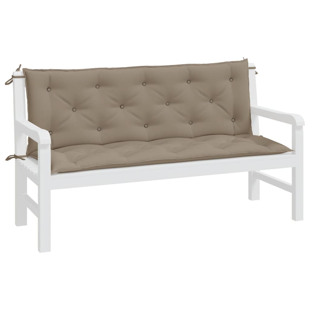 Tuinbankkussens 2 st 150x50x7 cm oxford stof taupe - AllerleiShop