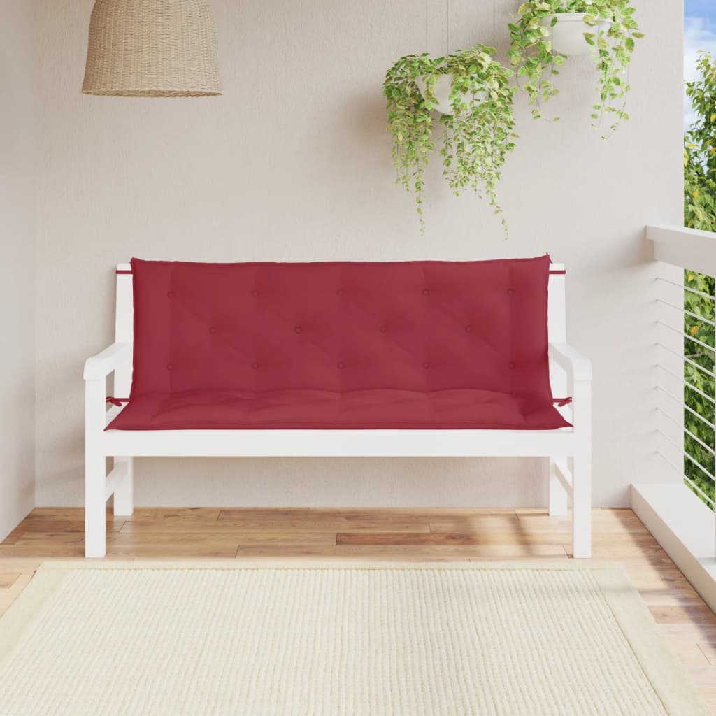 Tuinbankkussens 2 st 150x50x7 cm oxford stof wijnrood - AllerleiShop