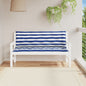 Tuinbankkussens 2 st gestreept 150x50x7 cm stof wit en blauw - AllerleiShop