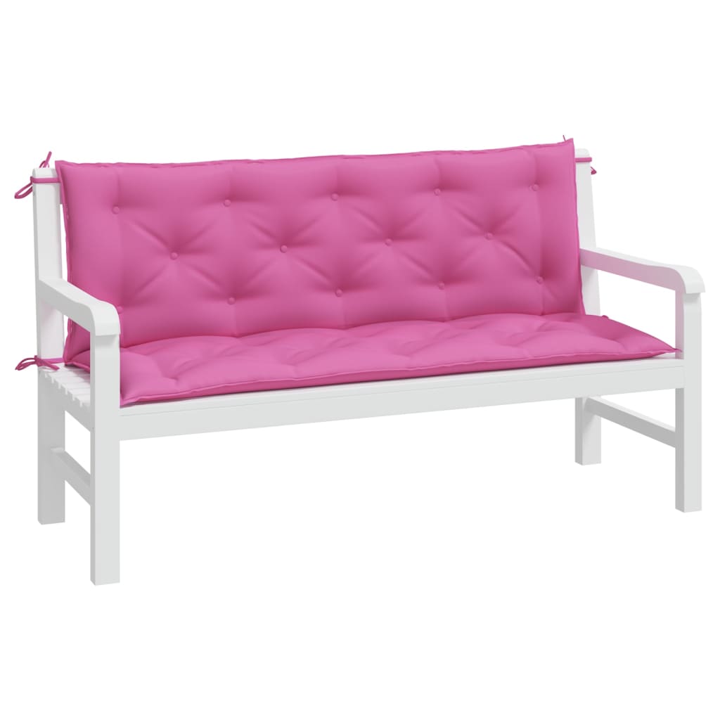 Tuinbankkussens 2 st 150x50x7 cm stof roze - AllerleiShop