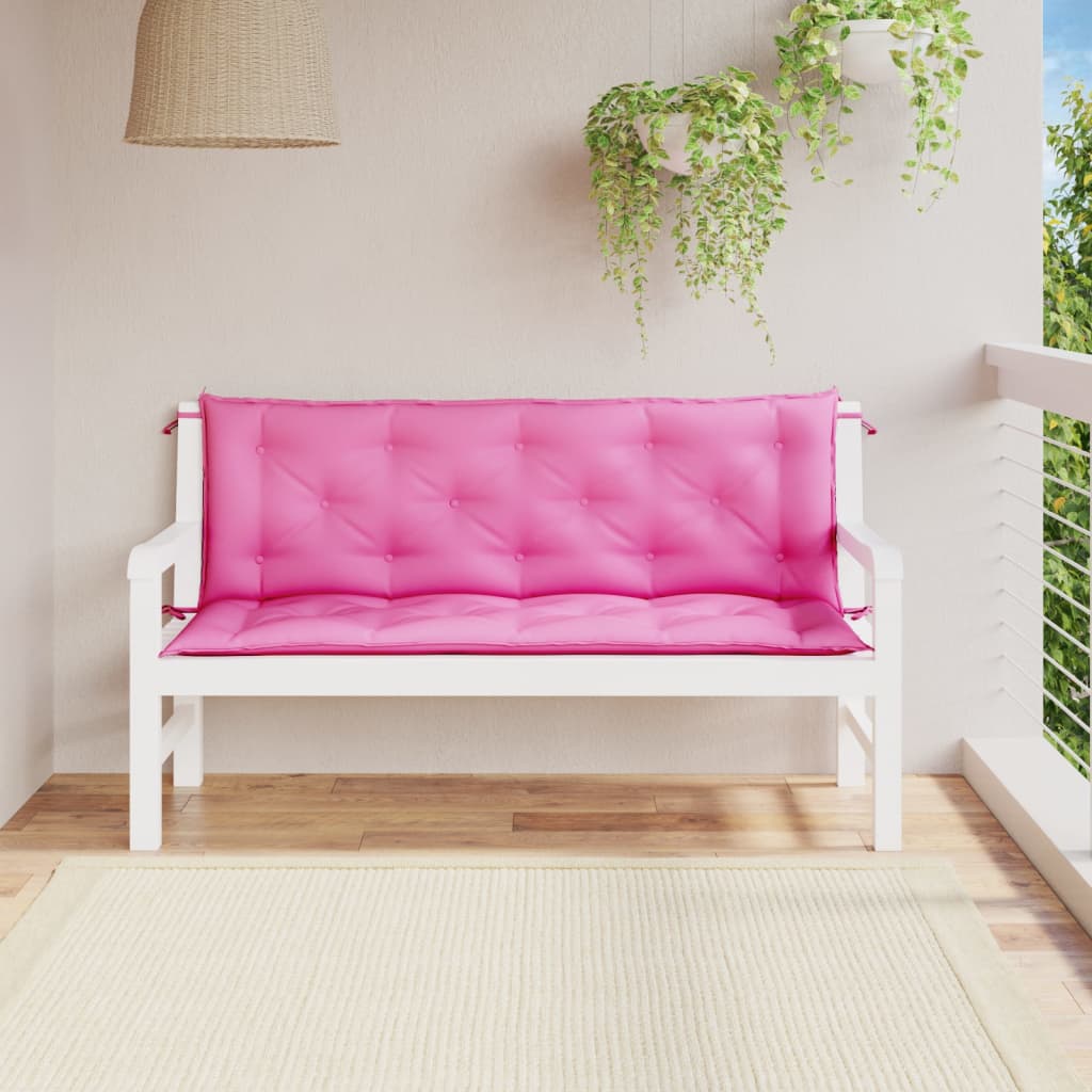 Tuinbankkussens 2 st 150x50x7 cm stof roze - AllerleiShop