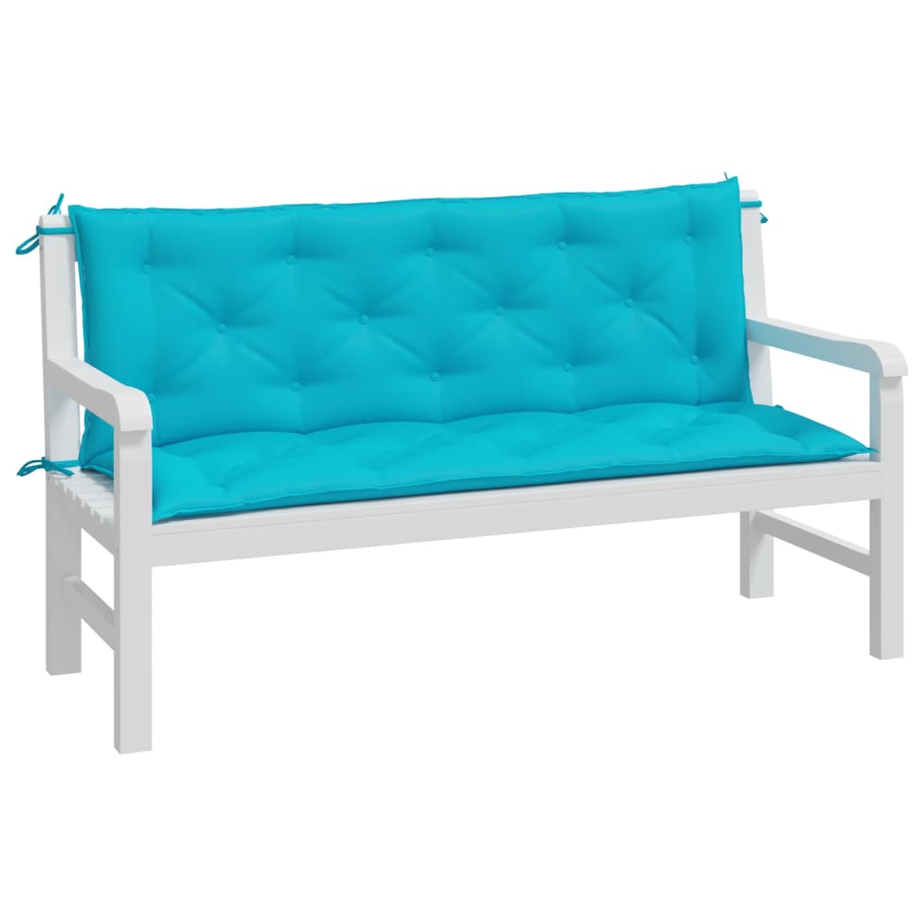 Tuinbankkussens 2 st 150x50x7 cm stof turquoise - AllerleiShop