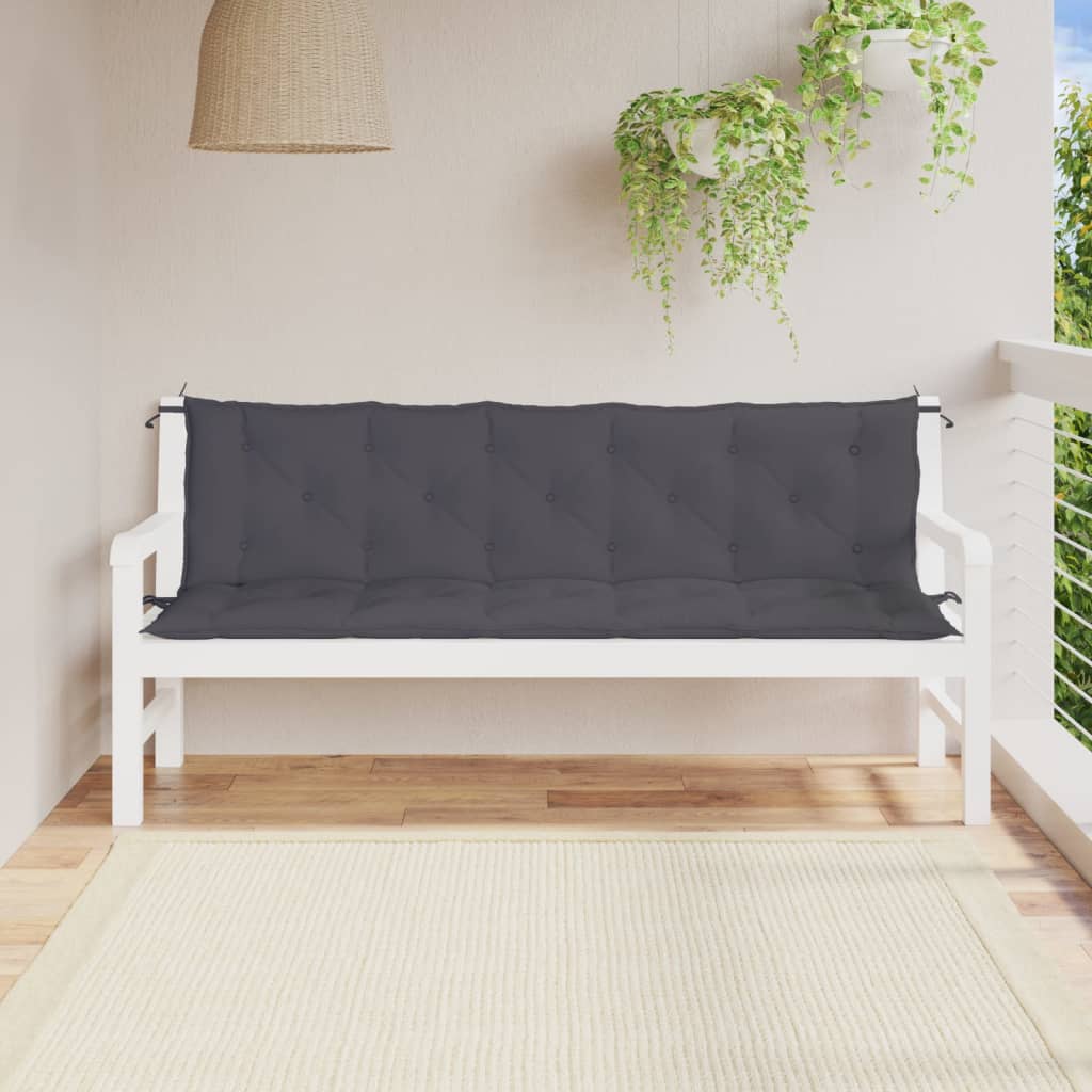 Tuinbankkussens 2 st 180x50x7 cm oxford stof antracietkleurig - AllerleiShop