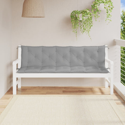 Tuinbankkussens 2 st 180x50x7 cm oxford stof grijs - AllerleiShop