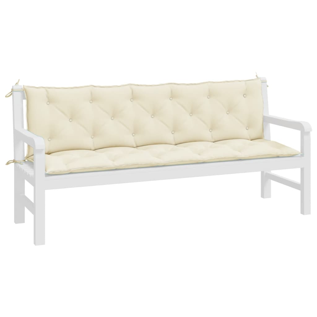 Tuinbankkussens 2 st 180x50x7 cm oxford stof crèmewit