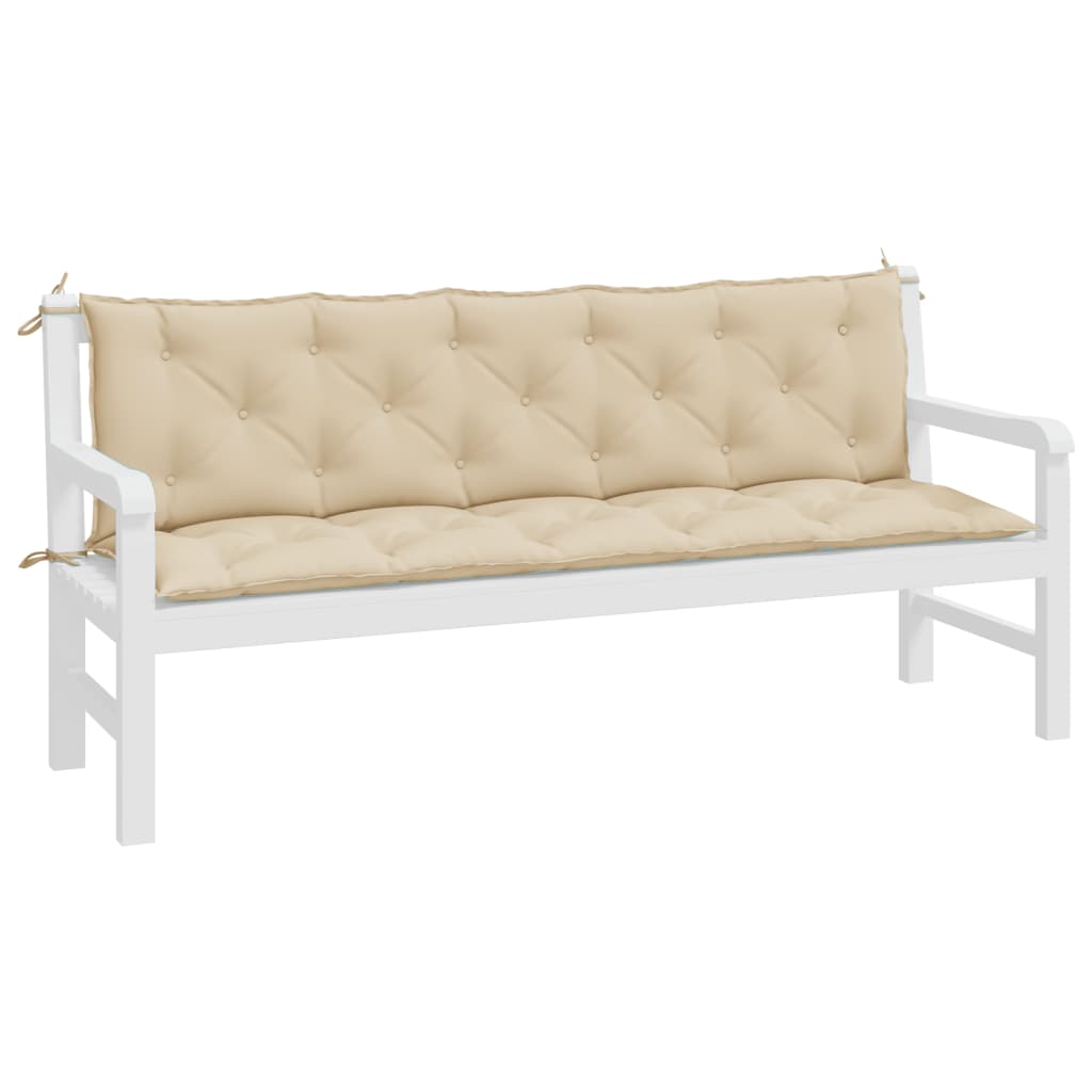 Tuinbankkussens 2 st 180x50x7 cm oxford stof beige - AllerleiShop