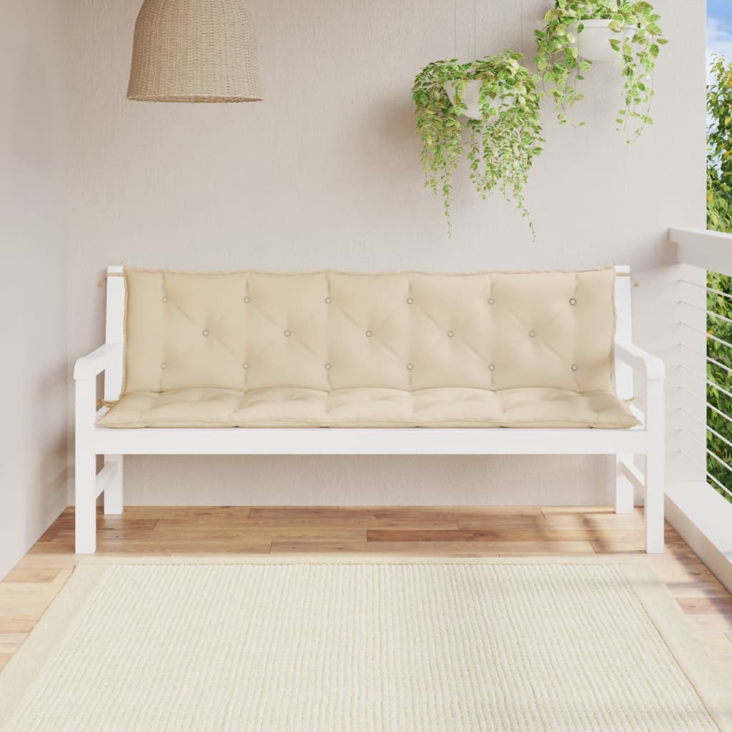 Tuinbankkussens 2 st 180x50x7 cm oxford stof beige - AllerleiShop