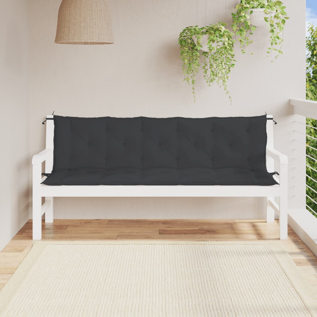 Tuinbankkussens 2 st 180x50x7 cm oxford stof zwart - AllerleiShop