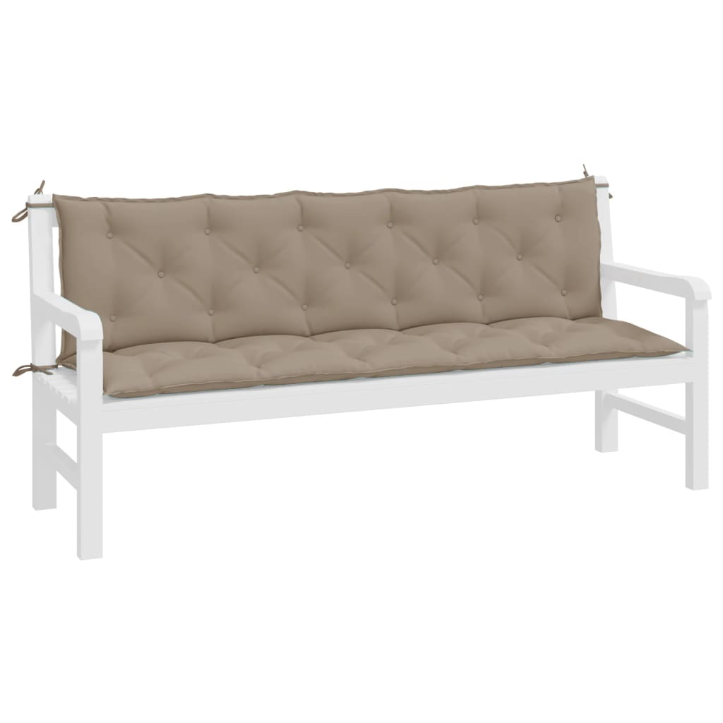 Tuinbankkussens 2 st 180x50x7 cm oxford stof taupe - AllerleiShop