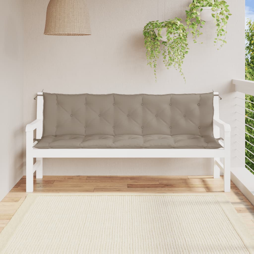 Tuinbankkussens 2 st 180x50x7 cm oxford stof taupe - AllerleiShop