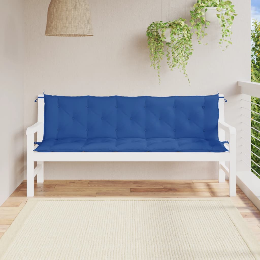 Tuinbankkussens 2 st 180x50x7 cm oxford stof blauw - AllerleiShop