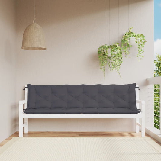 Tuinbankkussens 2 st 200x50x7 cm oxford stof antracietkleurig - AllerleiShop