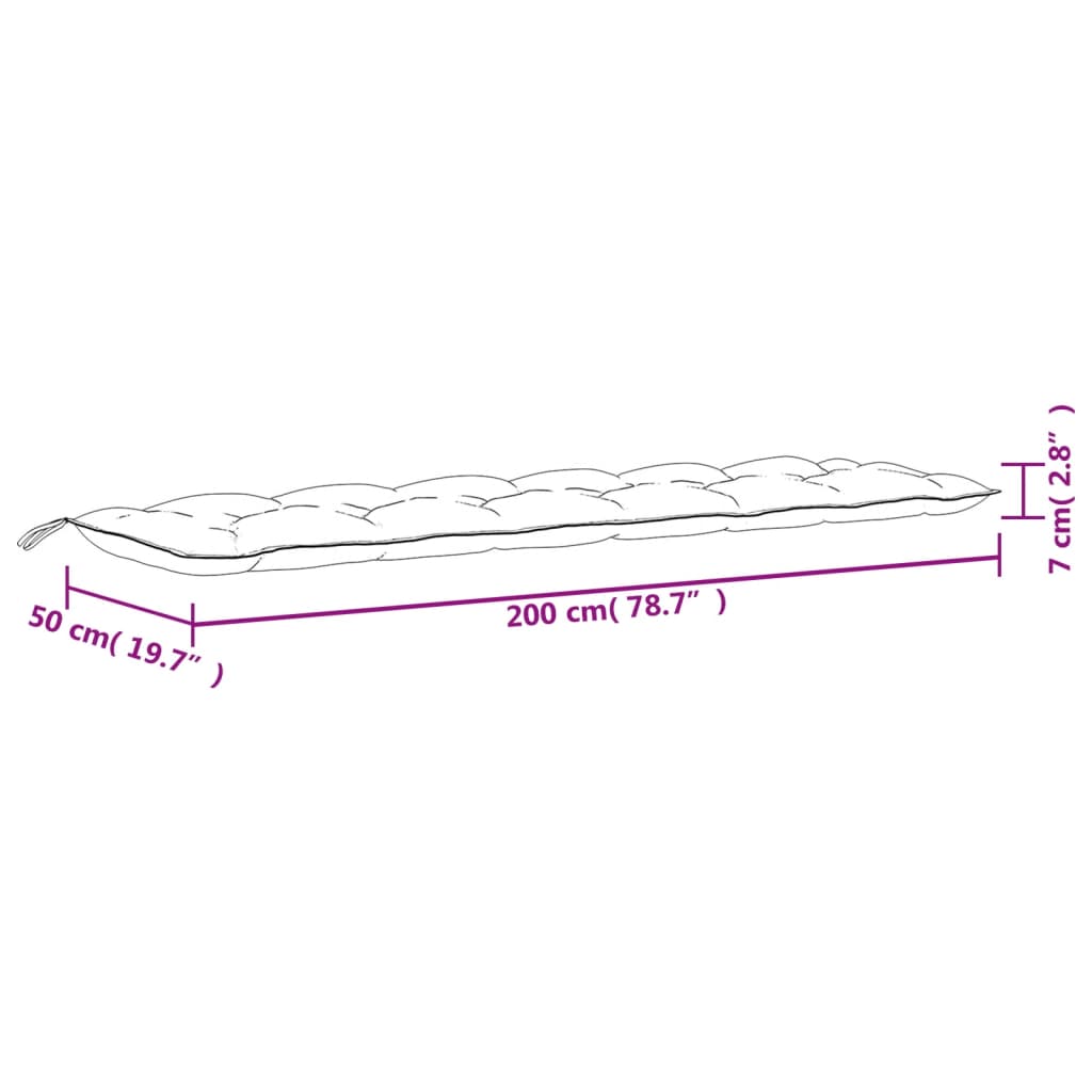 Tuinbankkussens 2 st 200x50x7 cm oxford stof grijs - AllerleiShop