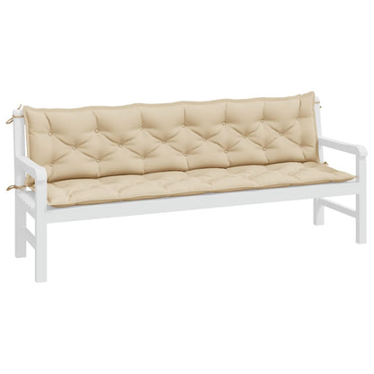 Tuinbankkussens 2 st 200x50x7 cm oxford stof beige - AllerleiShop