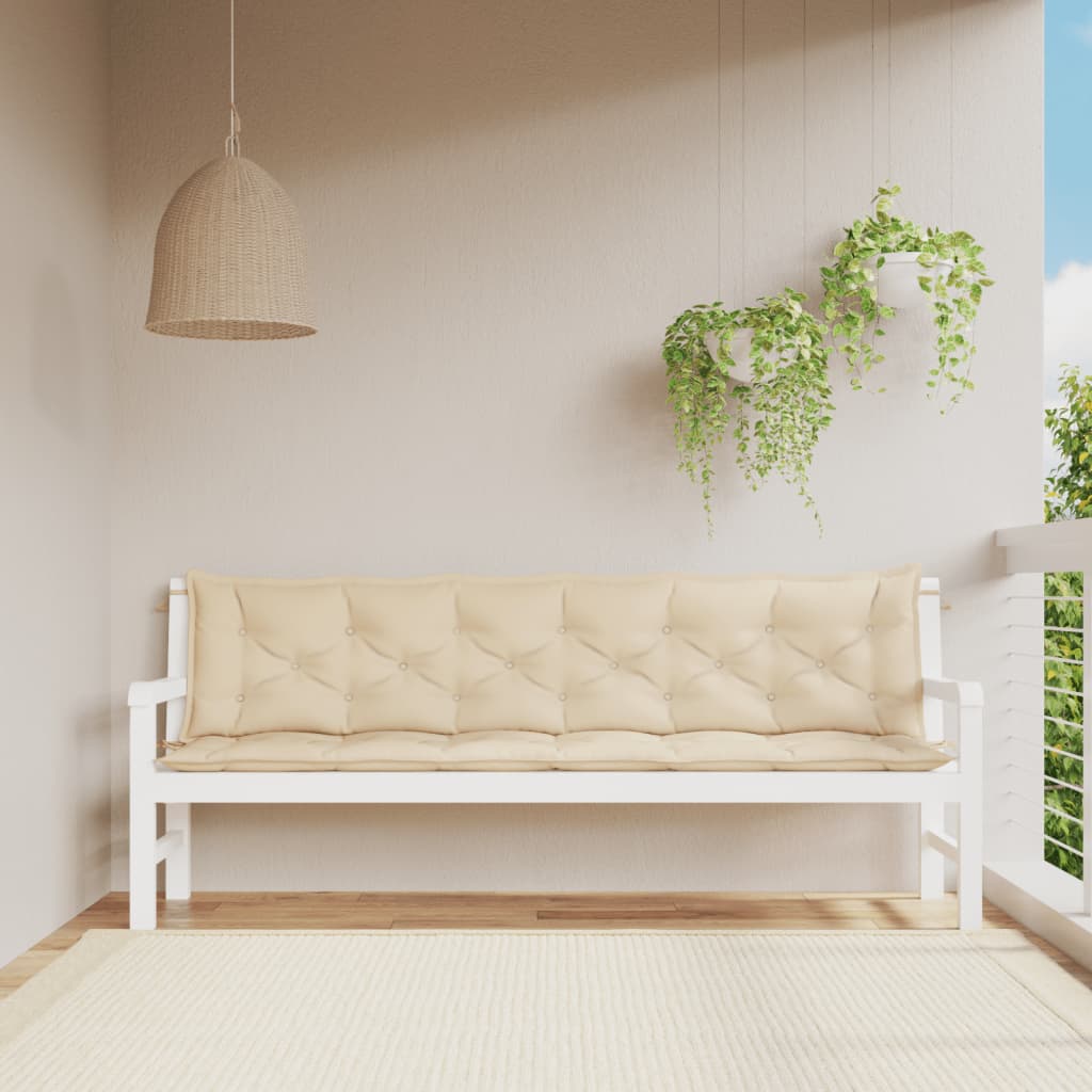 Tuinbankkussens 2 st 200x50x7 cm oxford stof beige - AllerleiShop