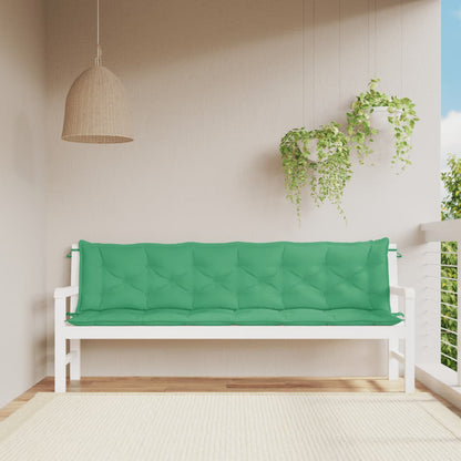 Tuinbankkussens 2 st 200x50x7 cm oxford stof groen - AllerleiShop