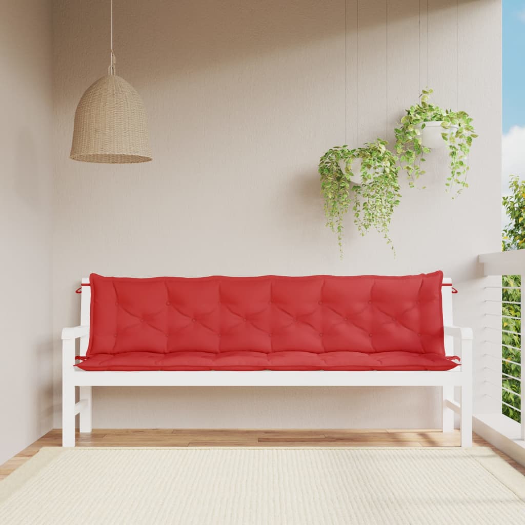 Tuinbankkussens 2 st 200x50x7 cm oxford stof rood - AllerleiShop