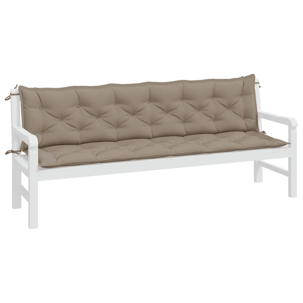 Tuinbankkussens 2 st 200x50x7 cm oxford stof taupe - AllerleiShop