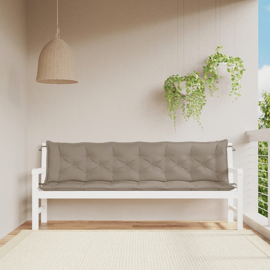 Tuinbankkussens 2 st 200x50x7 cm oxford stof taupe - AllerleiShop