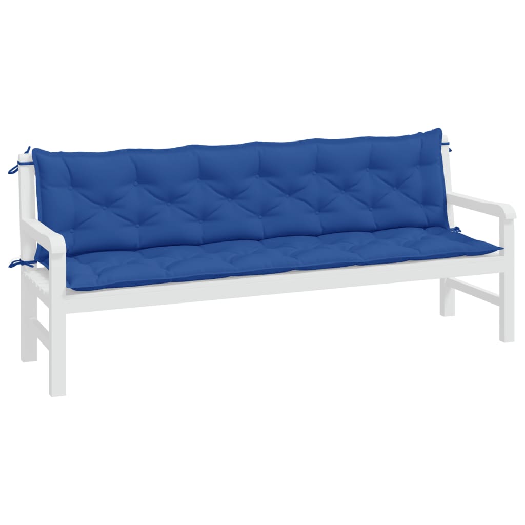 Tuinbankkussens 2 st 200x50x7 cm oxford stof blauw - AllerleiShop