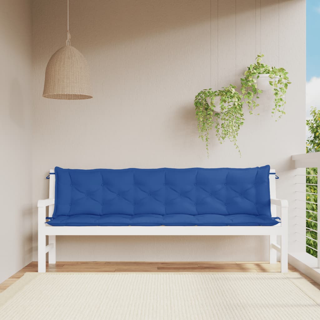 Tuinbankkussens 2 st 200x50x7 cm oxford stof blauw - AllerleiShop