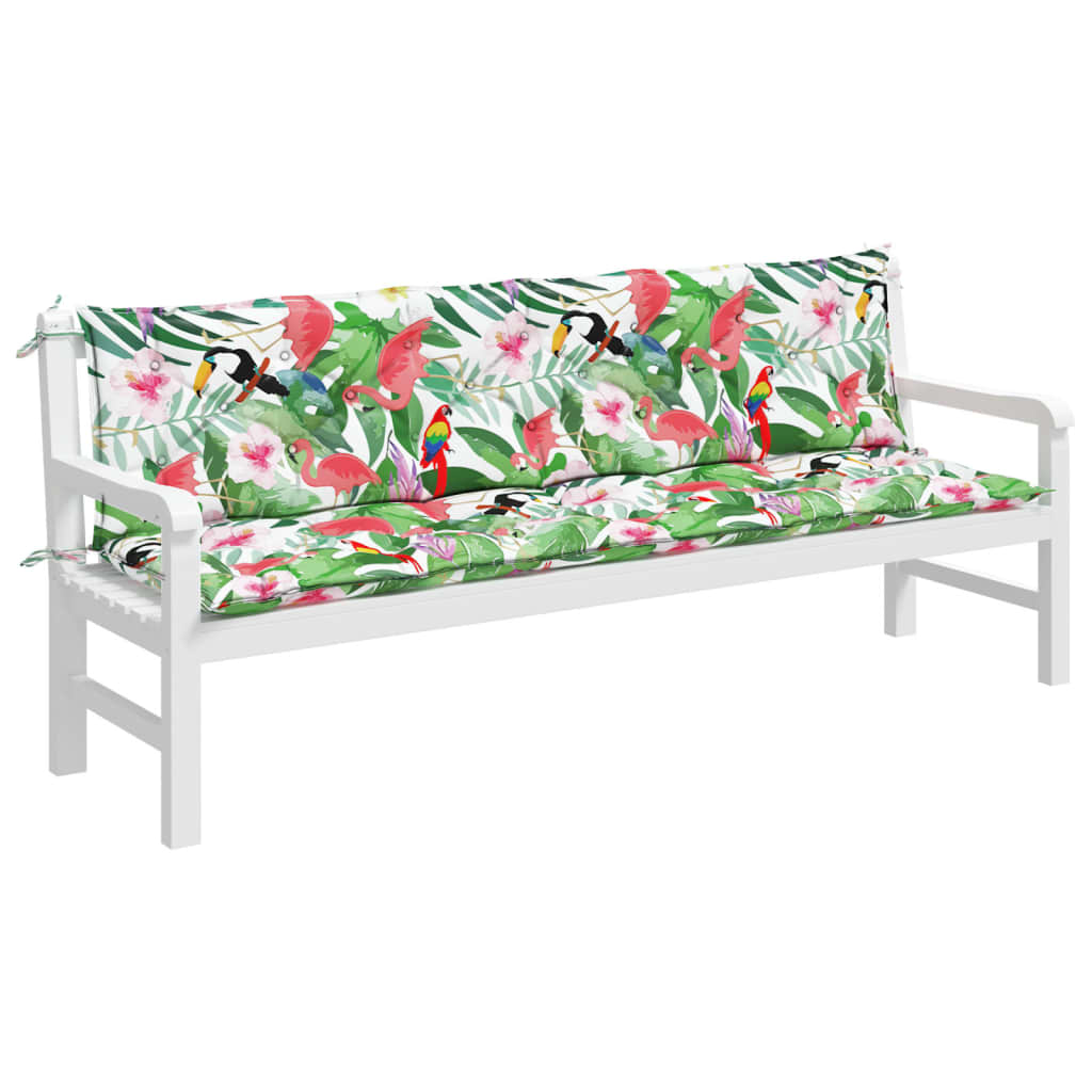 Tuinbankkussens 2 st 200x50x7 cm stof meerkleurig - AllerleiShop