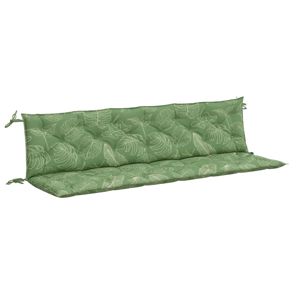 Tuinbankkussens 2 st bladpatroon 200x50x7 cm stof - AllerleiShop