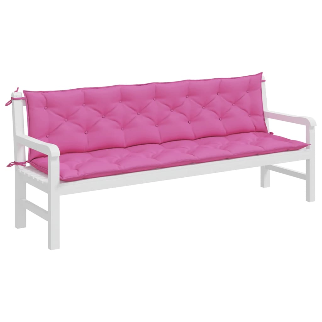 Tuinbankkussens 2 st 200x50x7 cm stof roze - AllerleiShop